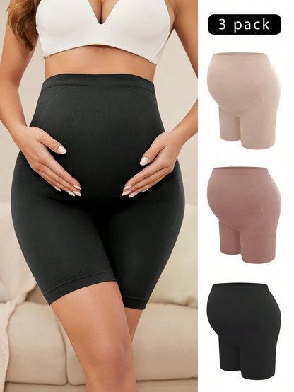 3PCS Seamless High Waist Maternity Panties Soft Stretch Comfortable Pregnancy Underwear for Mothers
