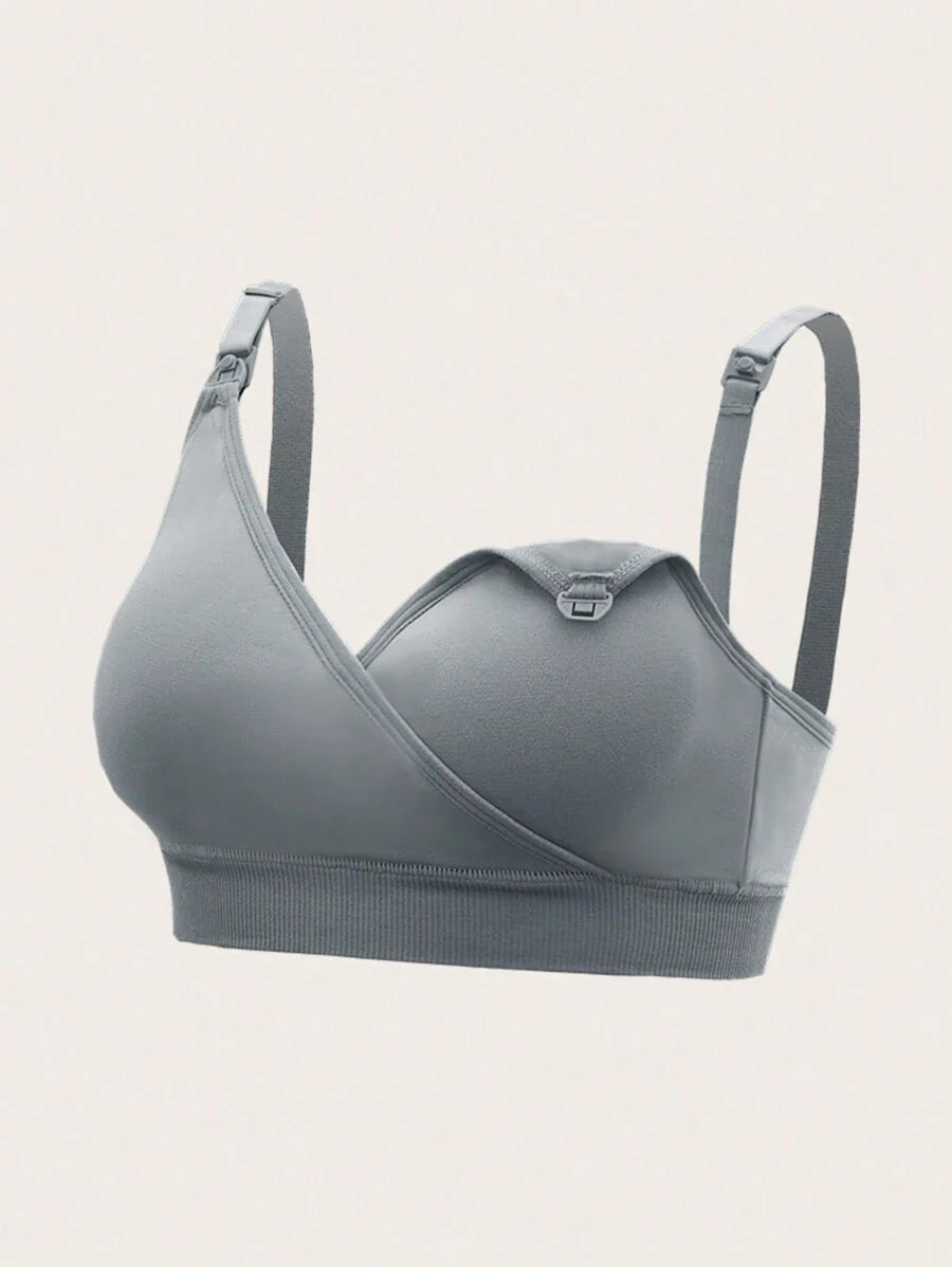 3Pcs Maternity Nursing Bra Set Women Solid Color Comfortable Wireless Breastfeeding Support Bra Set
