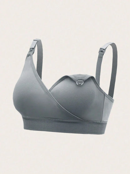 3Pcs Maternity Nursing Bra Set Women Solid Color Comfortable Wireless Breastfeeding Support Bra Set