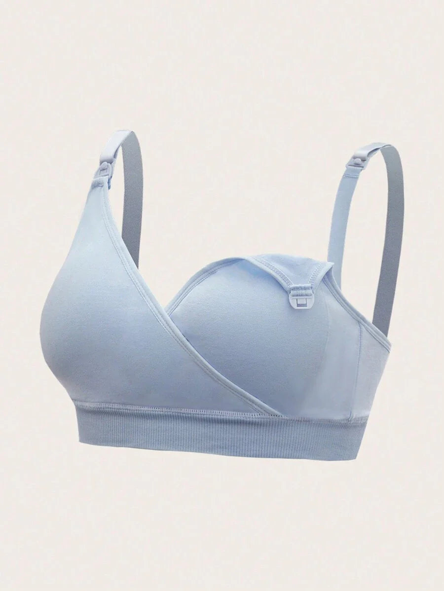 3Pcs Maternity Nursing Bra Set Women Solid Color Comfortable Wireless Breastfeeding Support Bra Set