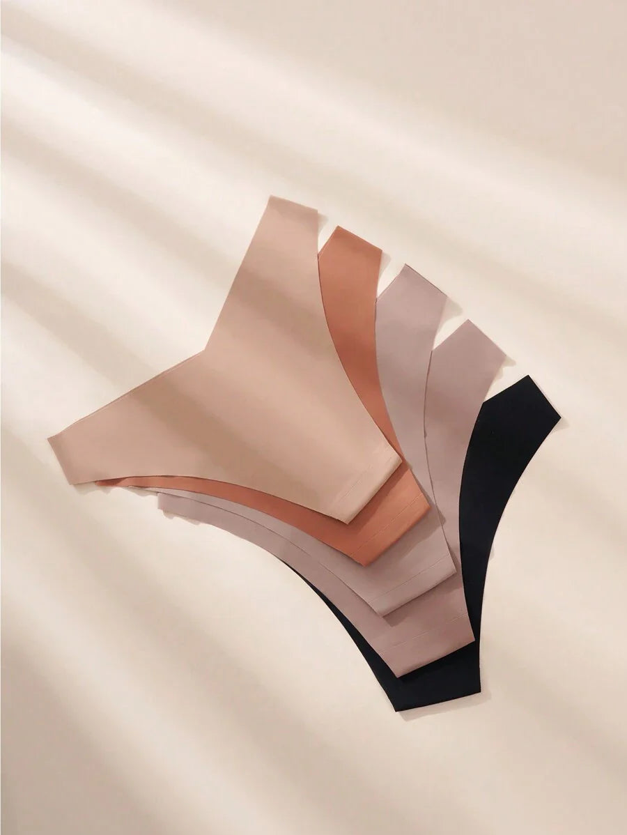 Maternity Seamless Solid Color Panties Pack of 5 Soft Stretch Comfortable Pregnancy Underwear for Mothers