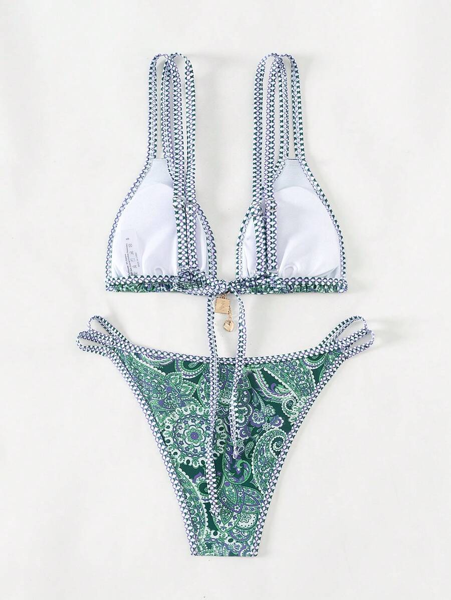 Swim Vcay Women's Summer Beach Floral Print Sexy Bikini Set