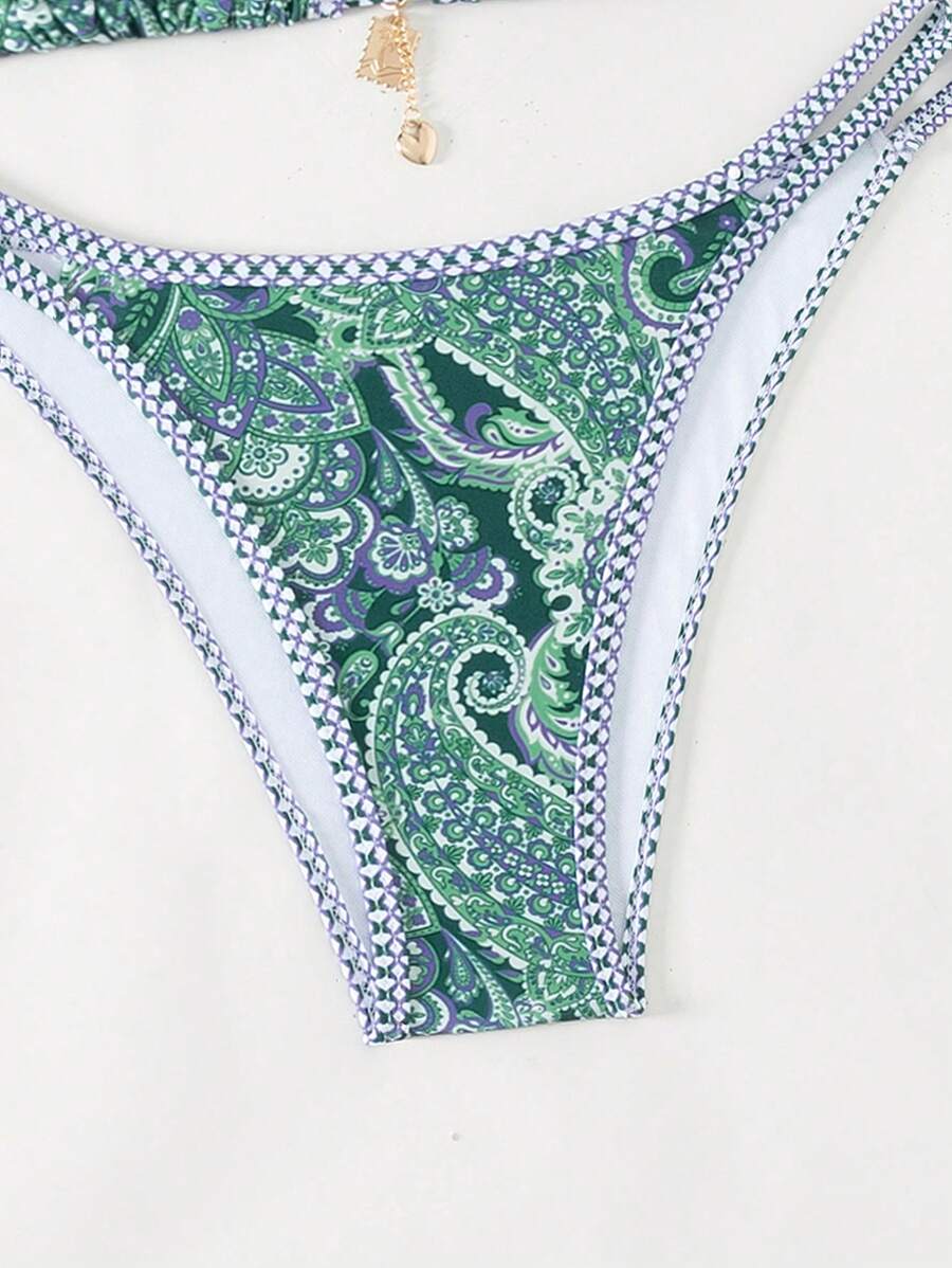 Swim Vcay Women's Summer Beach Floral Print Sexy Bikini Set