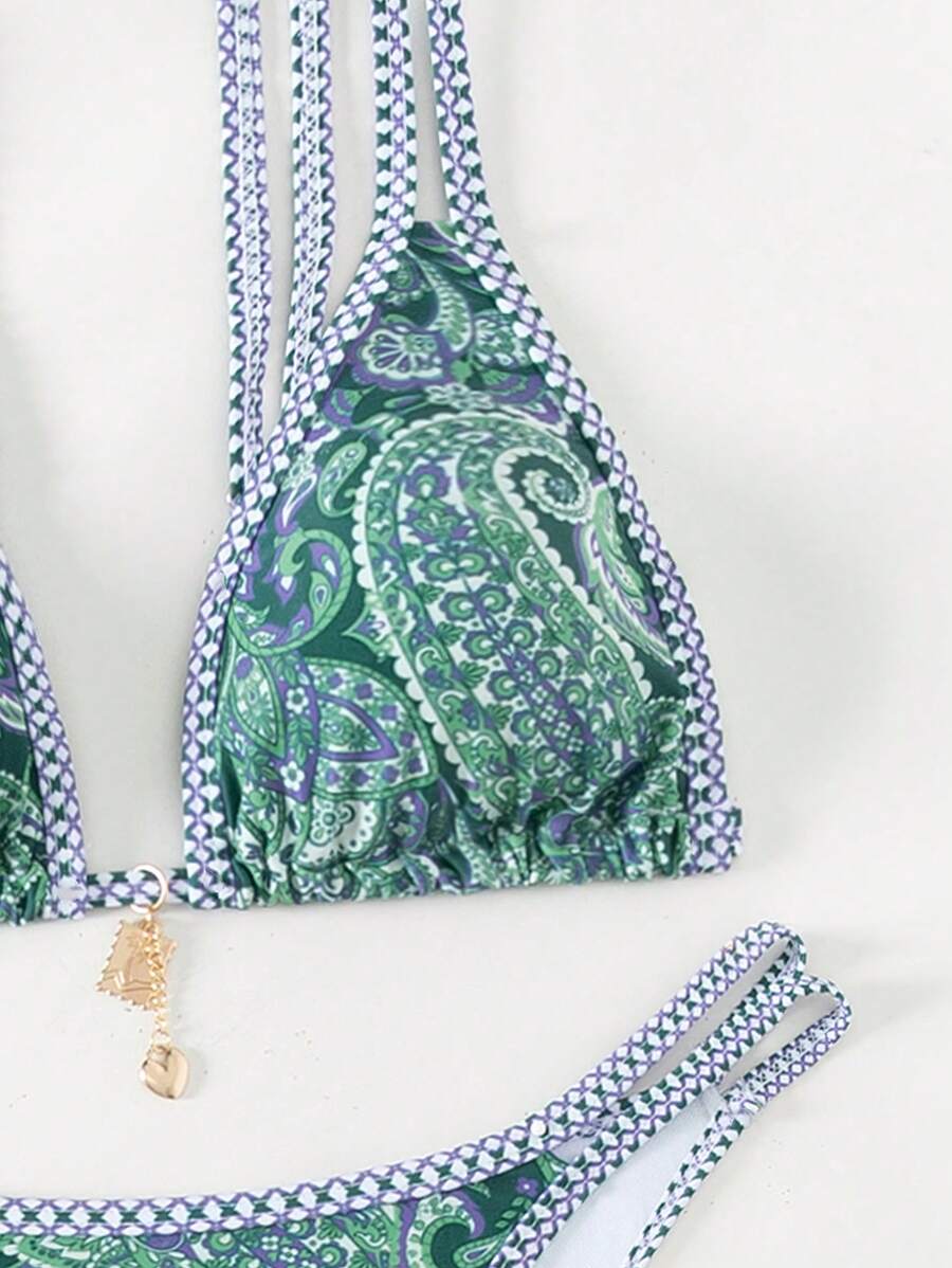 Swim Vcay Women's Summer Beach Floral Print Sexy Bikini Set
