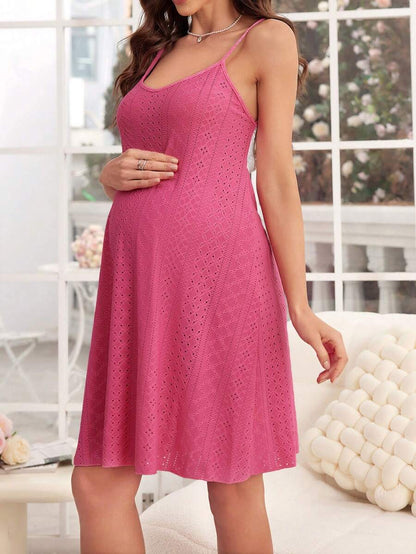 Maternity Sleep Dress - Color Block Lace Splicing Self Tie Strap Nursing Function, Breastfeeding
