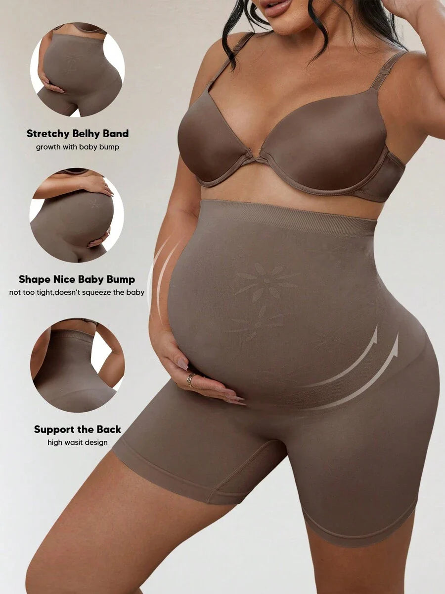 Maternity Biker Shorts - Plus Size Seamless High Waist Thigh Chafing Protection