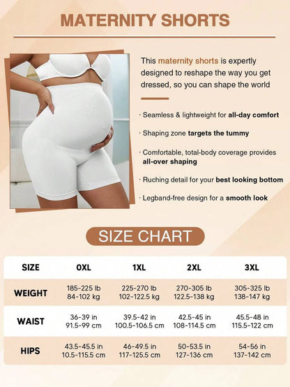Maternity Belly Support Shorts - High Waisted With Expandable Belly Panel