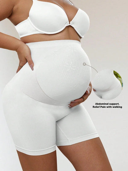 Maternity Biker Shorts - Plus Size Seamless High Waist Thigh Chafing Protection