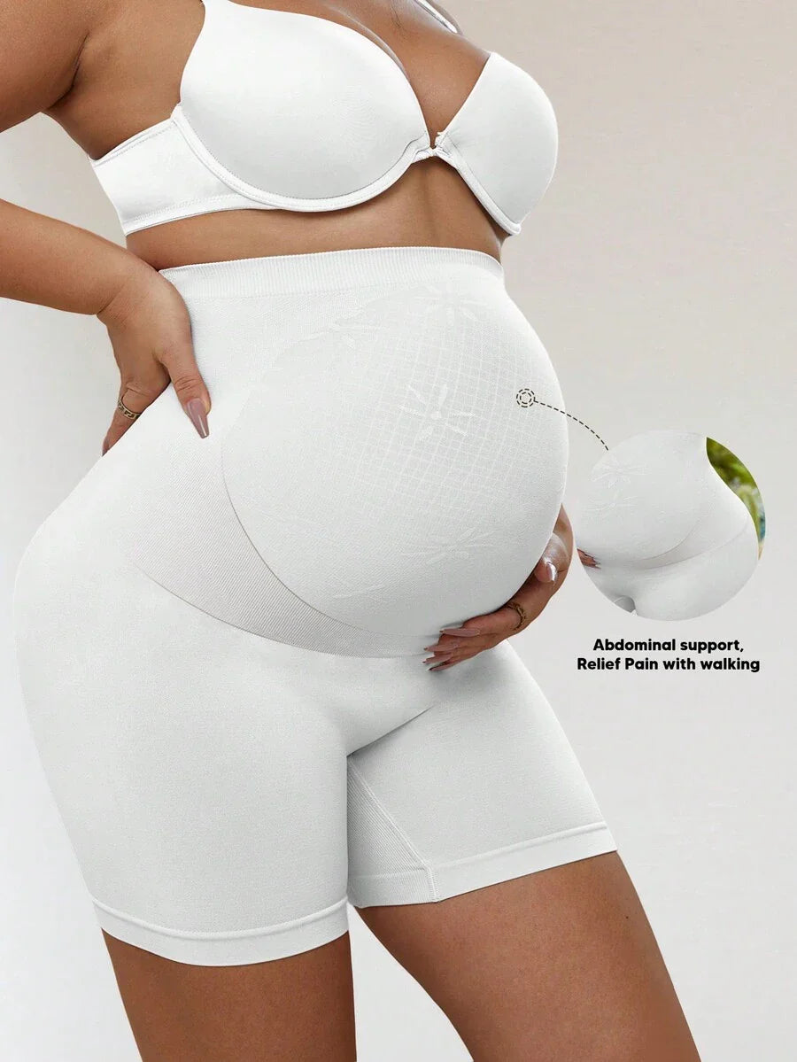 Maternity Belly Support Shorts - High Waisted With Expandable Belly Panel