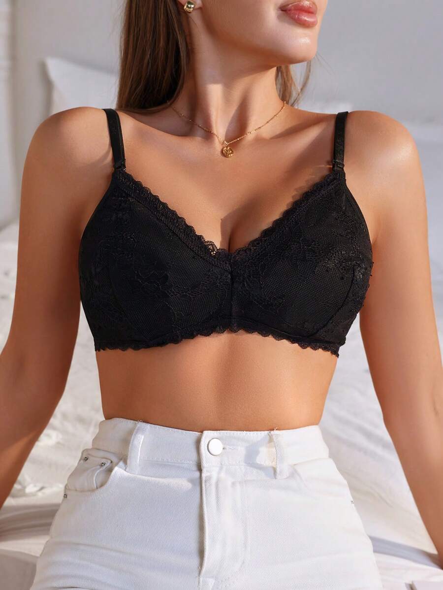 Maternity Lace Patchwork Nursing Bra Women Comfortable Breastfeeding Lingerie