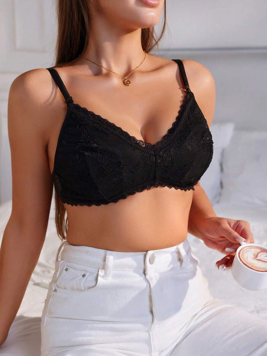 Maternity Lace Patchwork Nursing Bra Women Comfortable Breastfeeding Lingerie