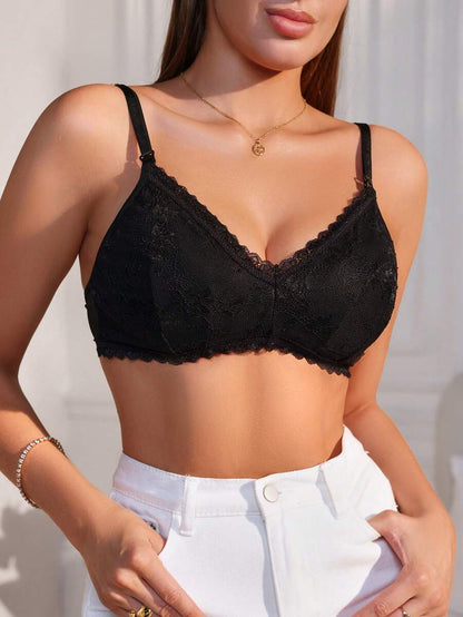 Maternity Lace Patchwork Nursing Bra Women Comfortable Breastfeeding Lingerie