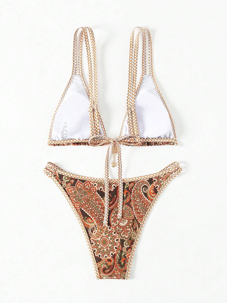 Swim Vcay Women's Summer Beach Floral Print Sexy Bikini Set