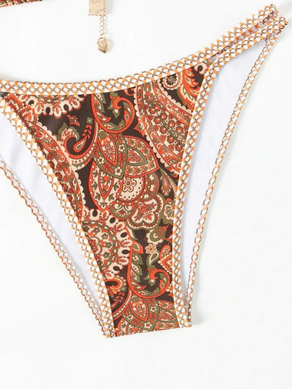 Swim Vcay Women's Summer Beach Floral Print Sexy Bikini Set