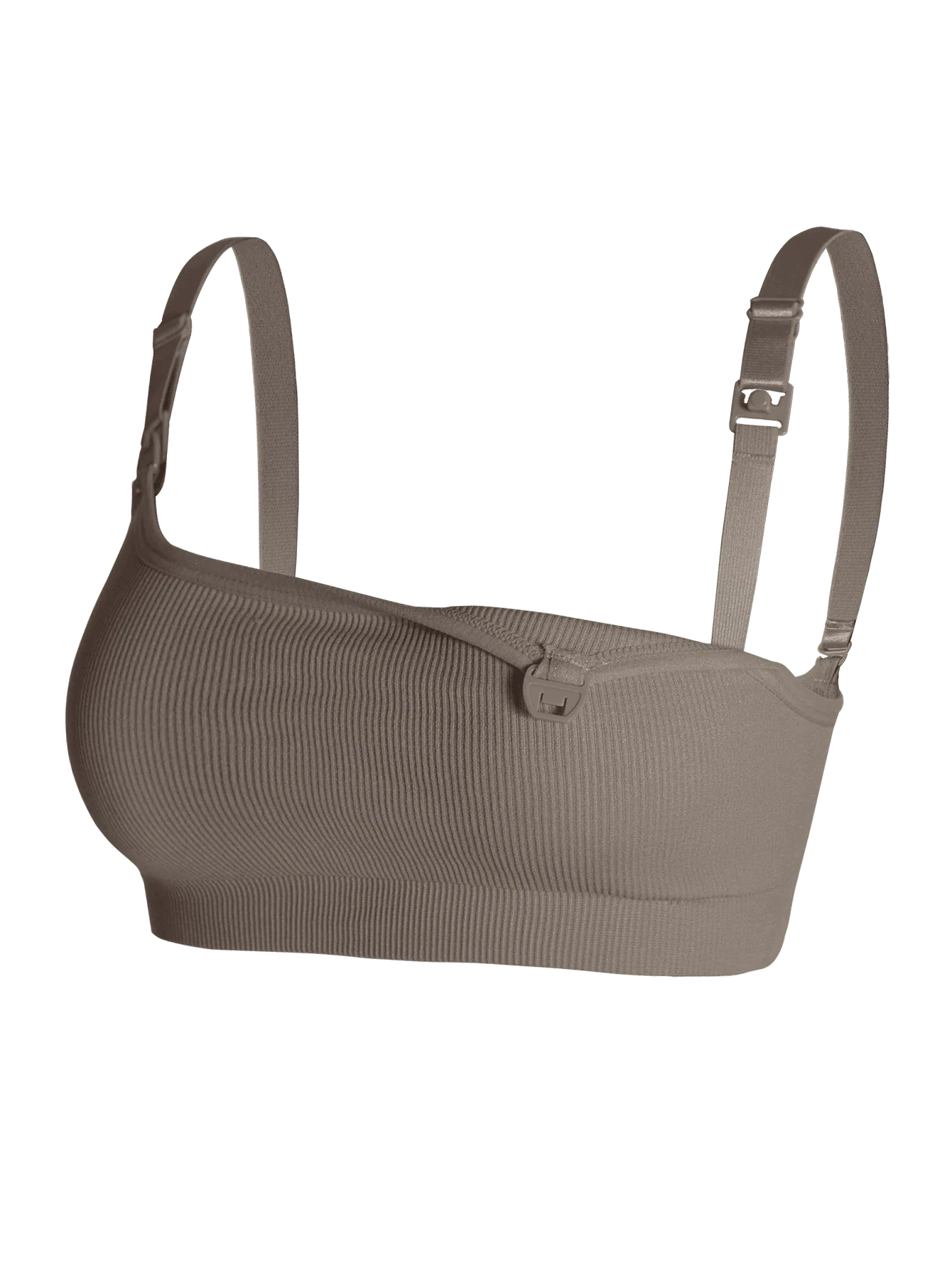 Maternity Nursing Bra Set 3 Pack - Easy Open Breastfeeding Bralette, Black Coffee Skin