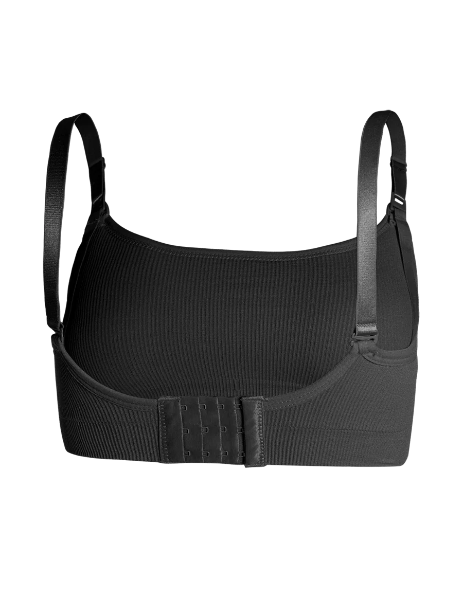 Maternity Nursing Bra Set 3 Pack - Easy Open Breastfeeding Bralette, Black Coffee Skin