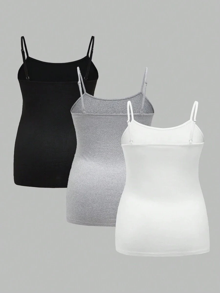 Multicolor Minimalist Ruched Maternity Cami - Slim Fit Spaghetti Strap High Stretch Knitted Tank Top for Pregnant Women Daily Wear