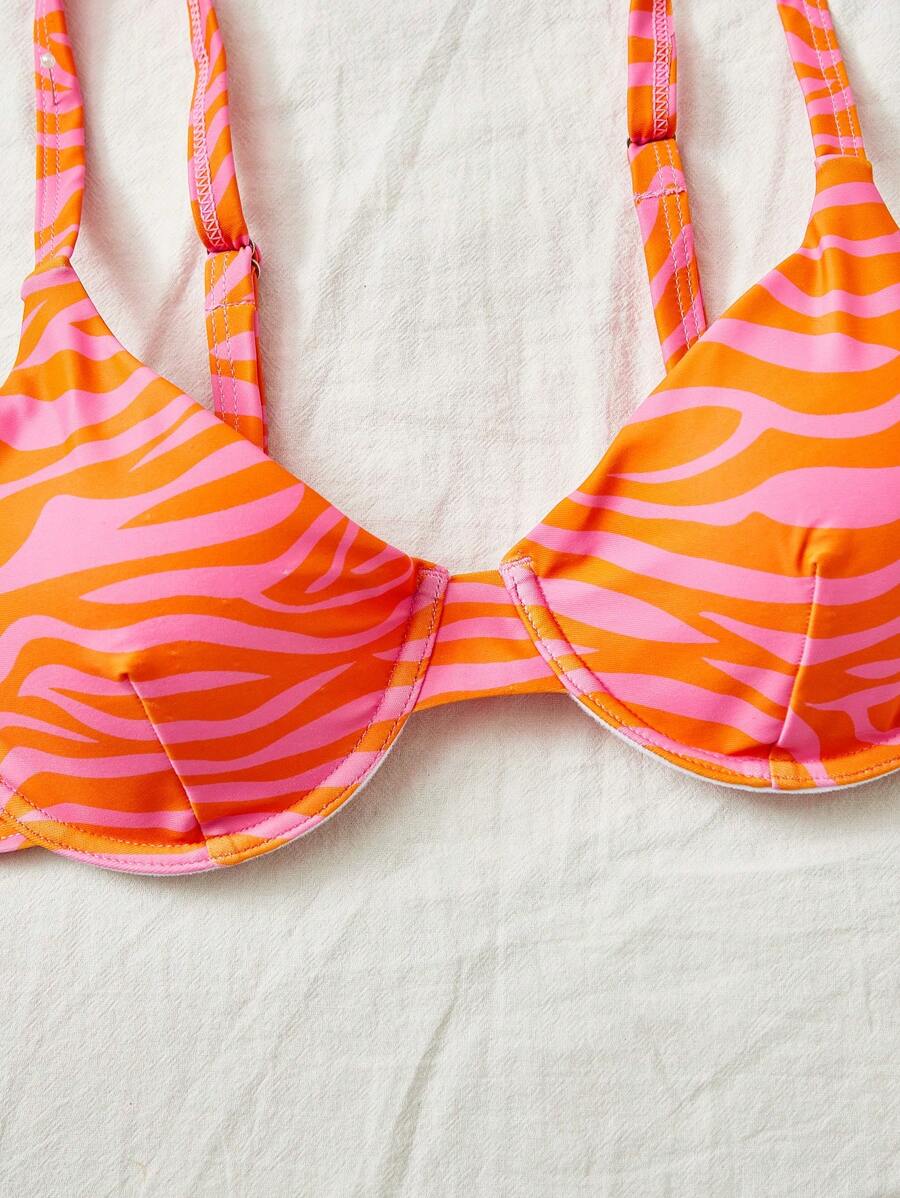 Bellisia Summer Beach Zebra Striped Underwire Bikini Set