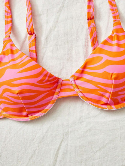 Bellisia Summer Beach Zebra Striped Underwire Bikini Set