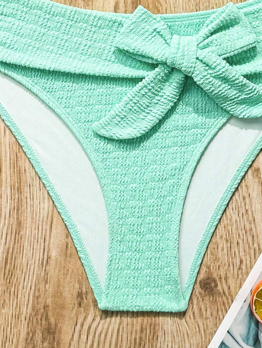 Women's 2-Piece Solid Halter Strap Bikini Set - High Waist, Backless, Apricot