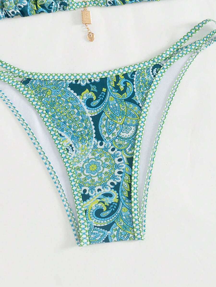 Swim Vcay Women's Summer Beach Floral Print Sexy Bikini Set