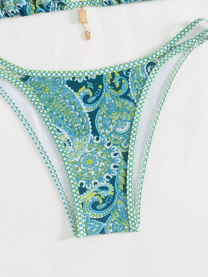 Swim Vcay Women's Summer Beach Floral Print Sexy Bikini Set