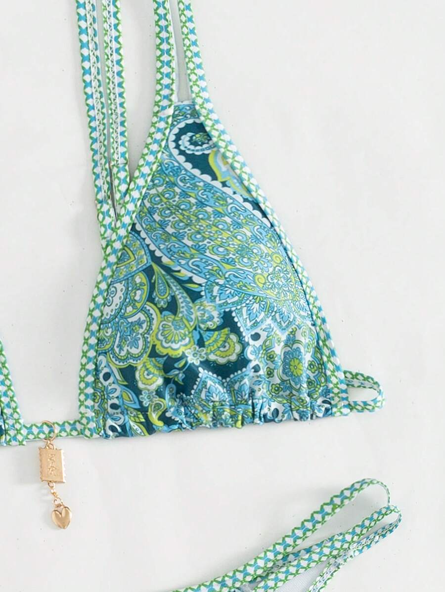 Swim Vcay Women's Summer Beach Floral Print Sexy Bikini Set