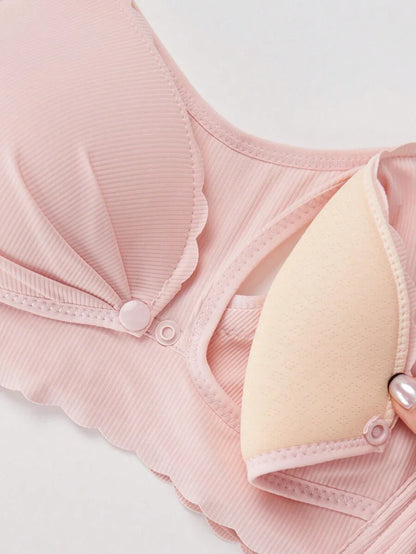 3PCS Maternity Nursing Bra Set Women Soft Skin Friendly Wireless Comfortable Breastfeeding Lingerie Bra