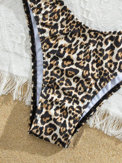 Women's Halter Triangle Bikini Set - Backless, High Waist, High Cut, Black