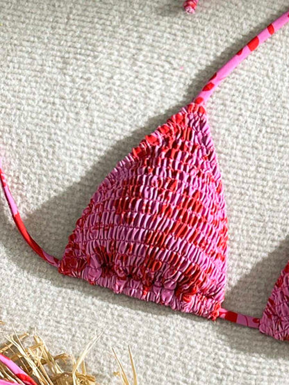 Women's 2-Piece Leopard Print Bikini Set - Ruffled Halter Strap, High Waist, Multicolor