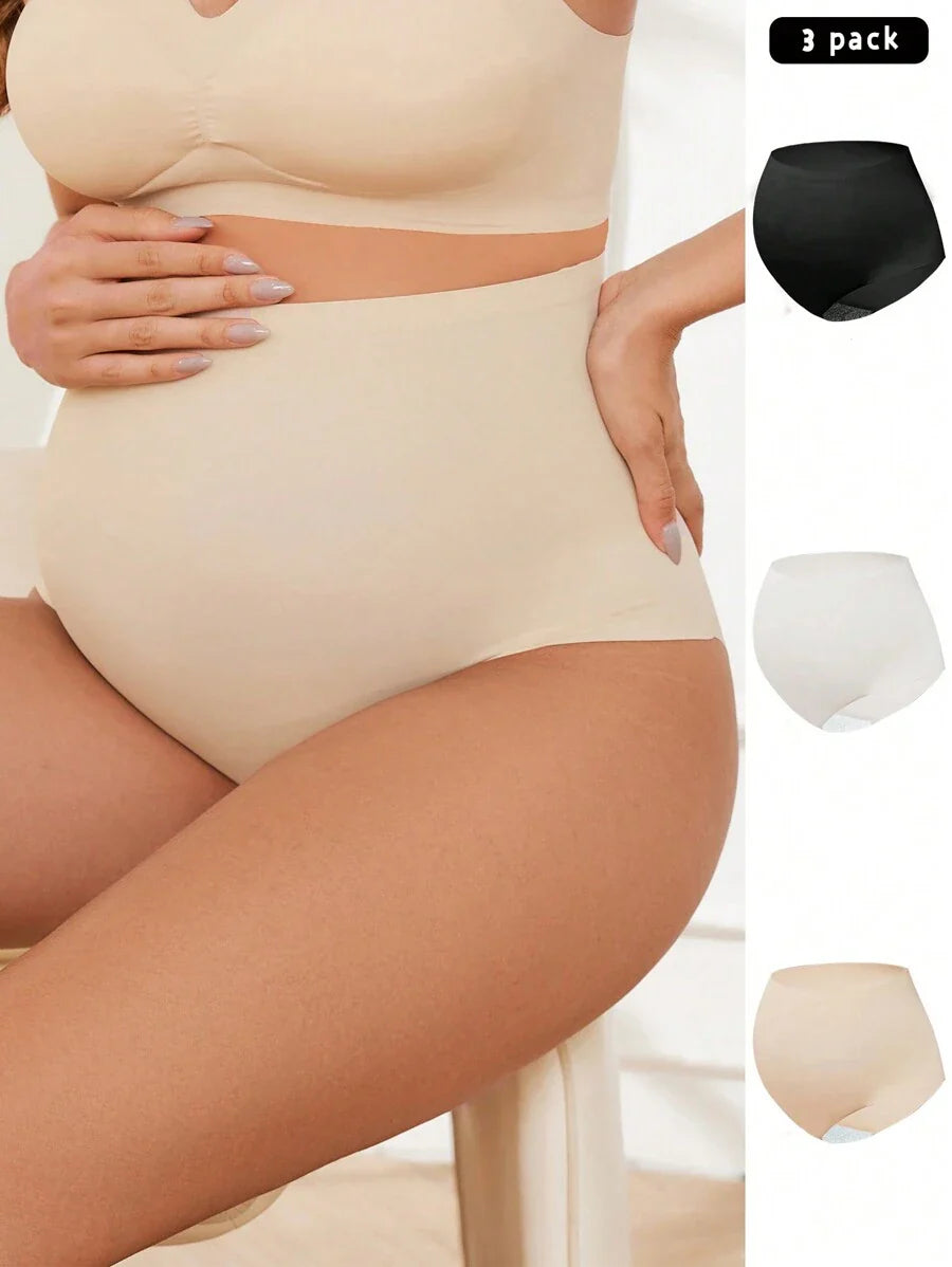 Maternity Underwear 3 Pack - High Waisted Soft Simple Fashion Casual Everyday, Pregnancy Briefs
