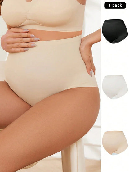 Maternity Underwear Set 3 Pack - Seamless High Waist Soft Everyday, Nursing Support Briefs