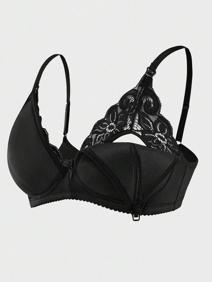 Maternity Contrast Lace Nursing Bra Women Comfortable Breastfeeding Lingerie Support Bra 1pc