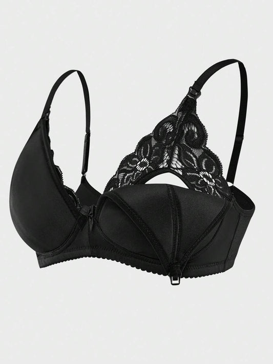 Maternity Contrast Lace Nursing Bra Women Comfortable Breastfeeding Lingerie Support Bra 1pc