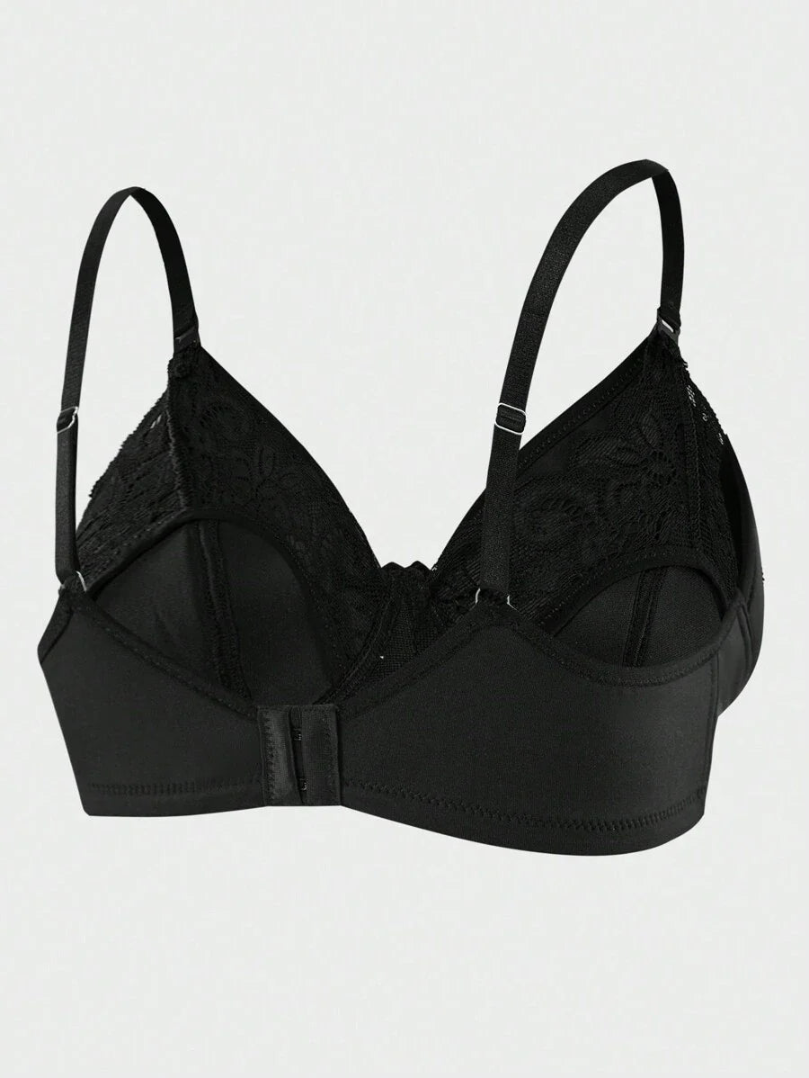 Maternity Contrast Lace Nursing Bra Women Comfortable Breastfeeding Lingerie Support Bra 1pc
