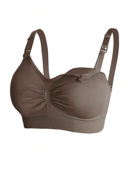 3-Pack Maternity Nursing Bra Set Women Nylon Wireless Front Open Buckle Adjustable Push Up Breastfeeding Bra