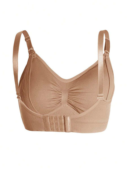 3-Pack Maternity Nursing Bra Set Women Nylon Wireless Front Open Buckle Adjustable Push Up Breastfeeding Bra