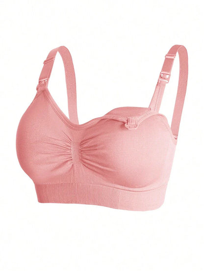3-Pack Maternity Nursing Bra Set Women Nylon Wireless Front Open Buckle Adjustable Push Up Breastfeeding Bra