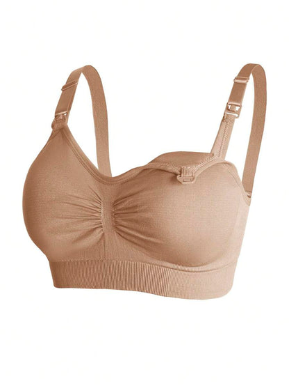 3-Pack Maternity Nursing Bra Set Women Nylon Wireless Front Open Buckle Adjustable Push Up Breastfeeding Bra