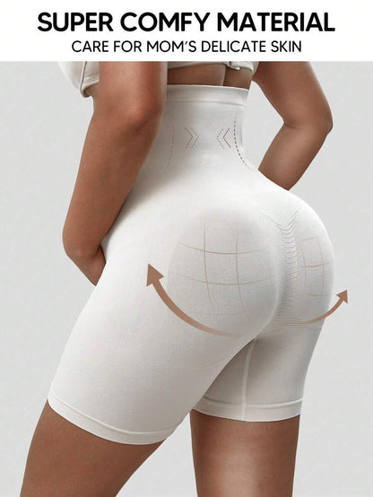 White Summer Maternity Leggings - Jacquard Knit High Waist Casual Fit