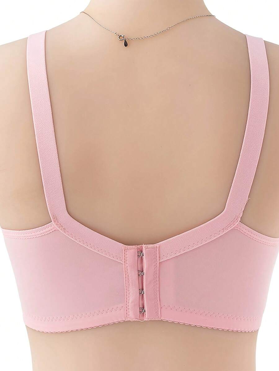 Elegant Pink Lace Nursing Bra - Wireless Push Up Maternity Bralette with Adjustable Straps & High Rise Briefs