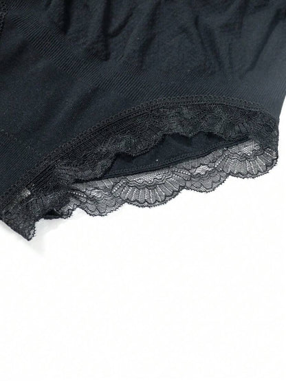 Maternity Underwear Set - Solid Color Lace Trim Casual Comfortable Seamless, Pregnancy