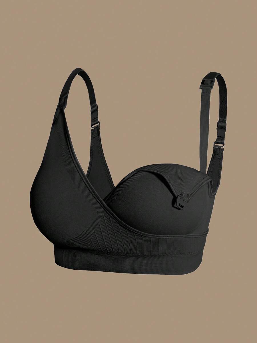Maternity Nursing Bra 3 Pack - Seamless Crossover Double Hook Soft Breastfeeding, All Season
