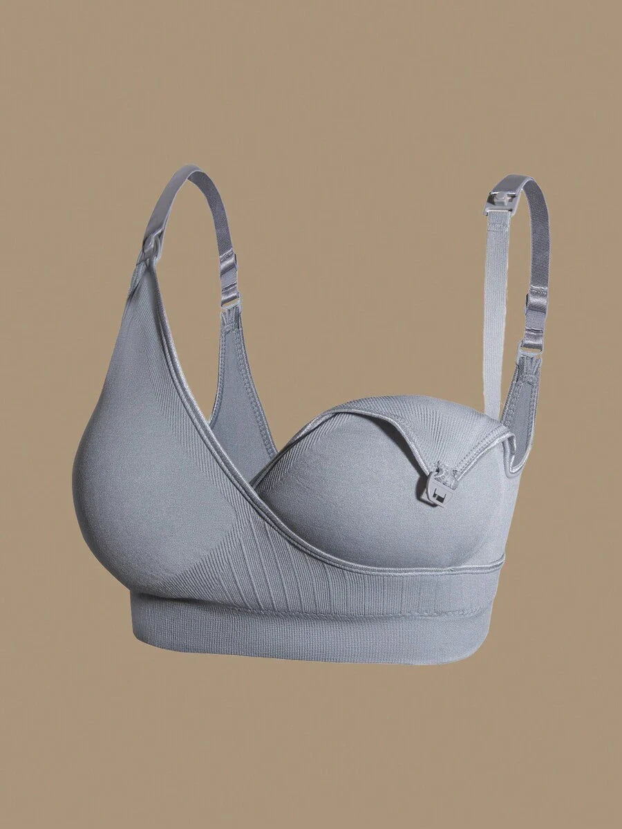 Maternity Nursing Bra 3 Pack - Seamless Crossover Double Hook Soft Breastfeeding, All Season