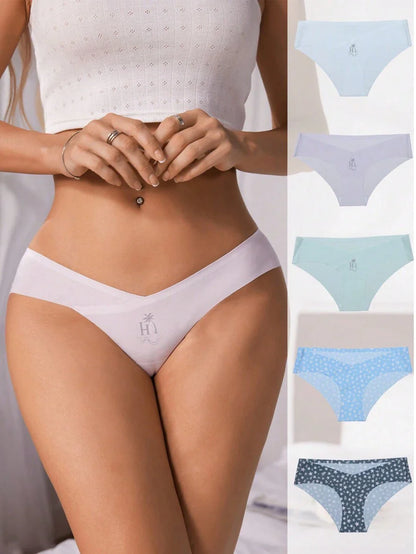 Maternity Panties - Letter Palm Tree Print Asymmetric Waist Soft Stretch, Pregnancy Briefs Fashion