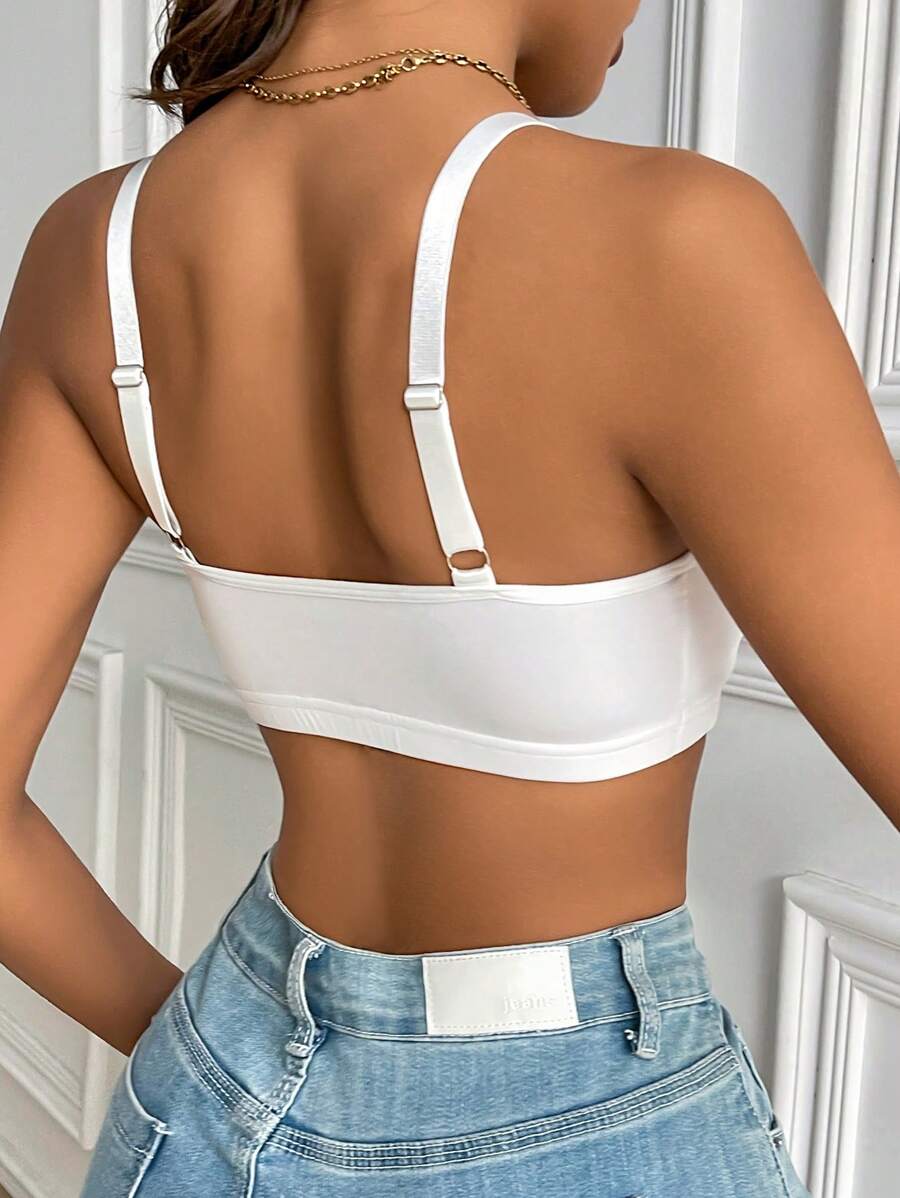 White Mesh Contrast Wireless Nursing Bra - Comfortable Front Closure Sheer Maternity Bralette with Adjustable Straps