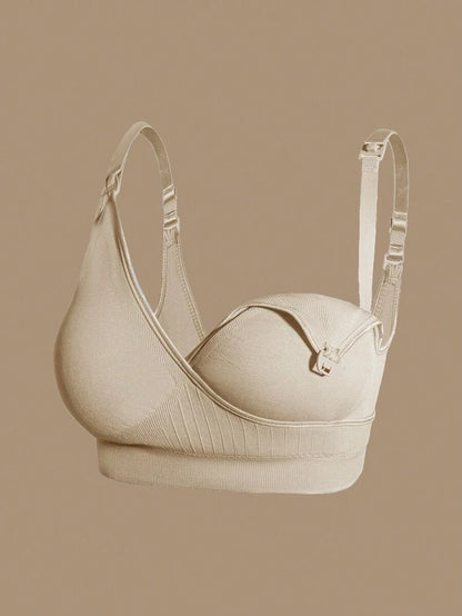 Maternity Nursing Bra 3 Pack - Seamless Crossover Double Hook Soft Breastfeeding, All Season