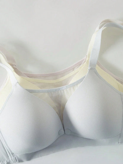 Maternity Nursing Lingerie 3 Pack - Soft Skin-Friendly Wireless Bralette Underwear