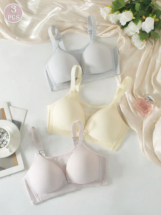 Maternity Nursing Lingerie 3 Pack - Soft Skin-Friendly Wireless Bralette Underwear