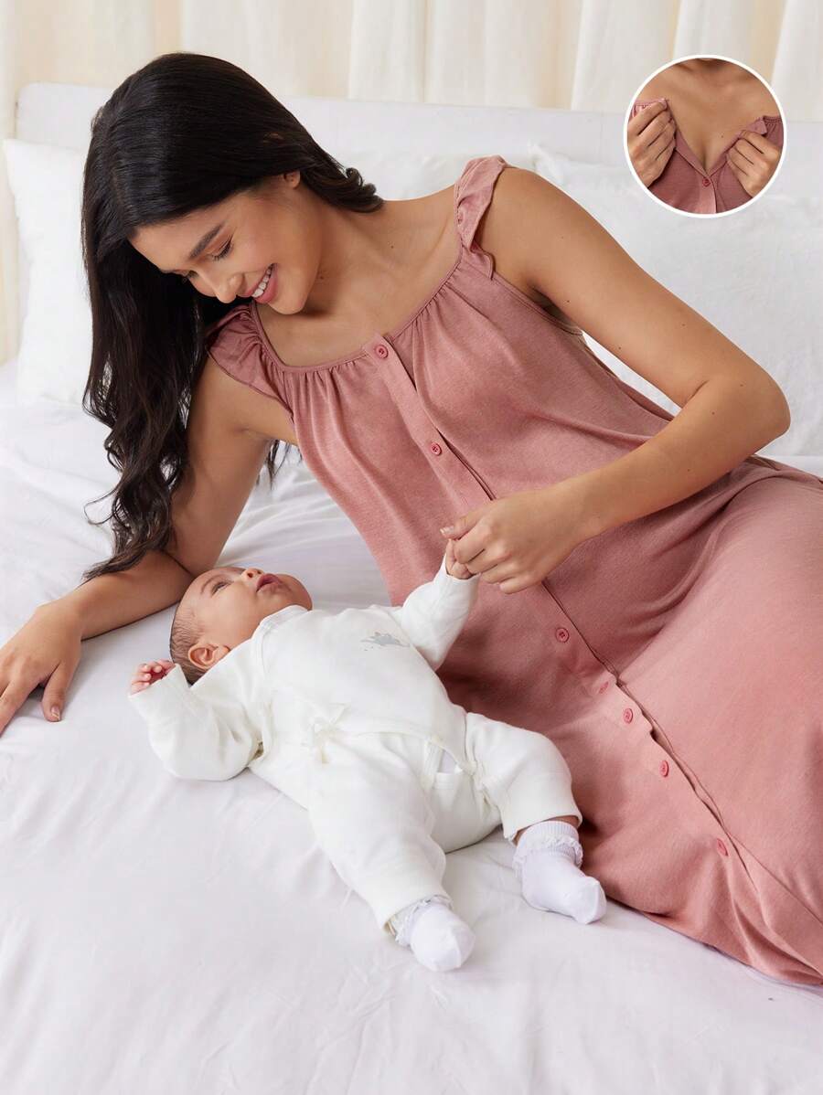 Maternity Labor and Delivery Gown - Hospital Nursing Soft Comfortable Birth Dress, Delivery